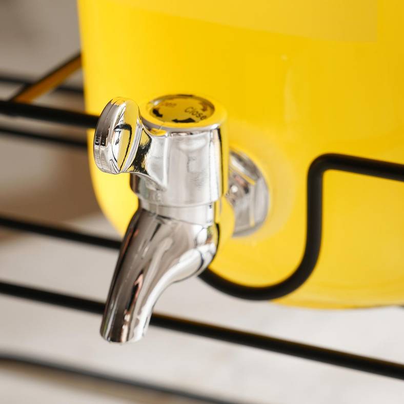 hurley 3-piece drink dispenser with metal stand 2.2l - clear