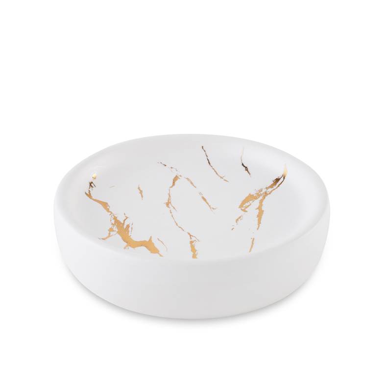 astral 3-piece ceramic bathroom accessories set - gold