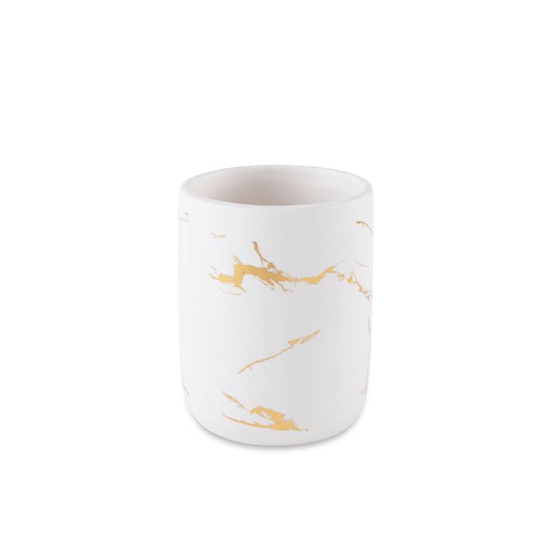 astral 3-piece ceramic bathroom accessories set - gold