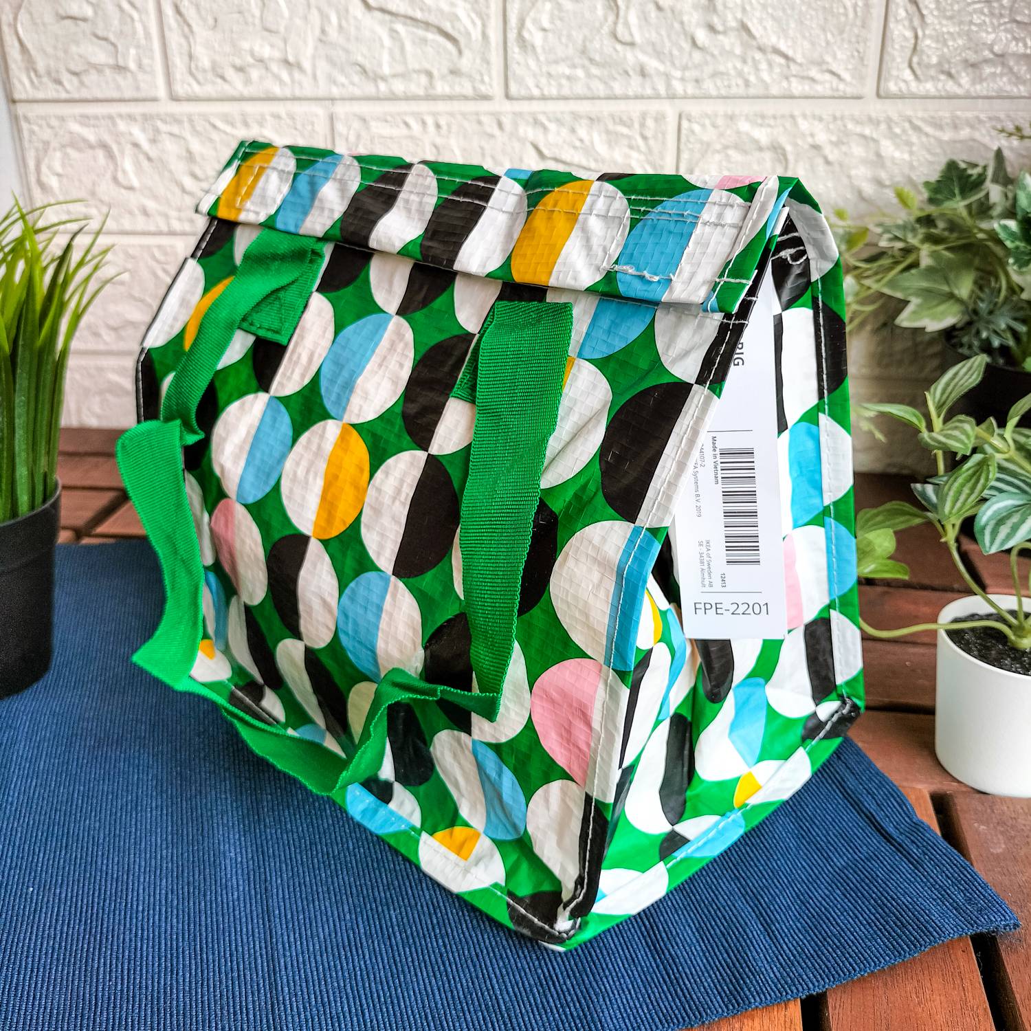 FLADDRIG Lunch bag, patterned/multicolour