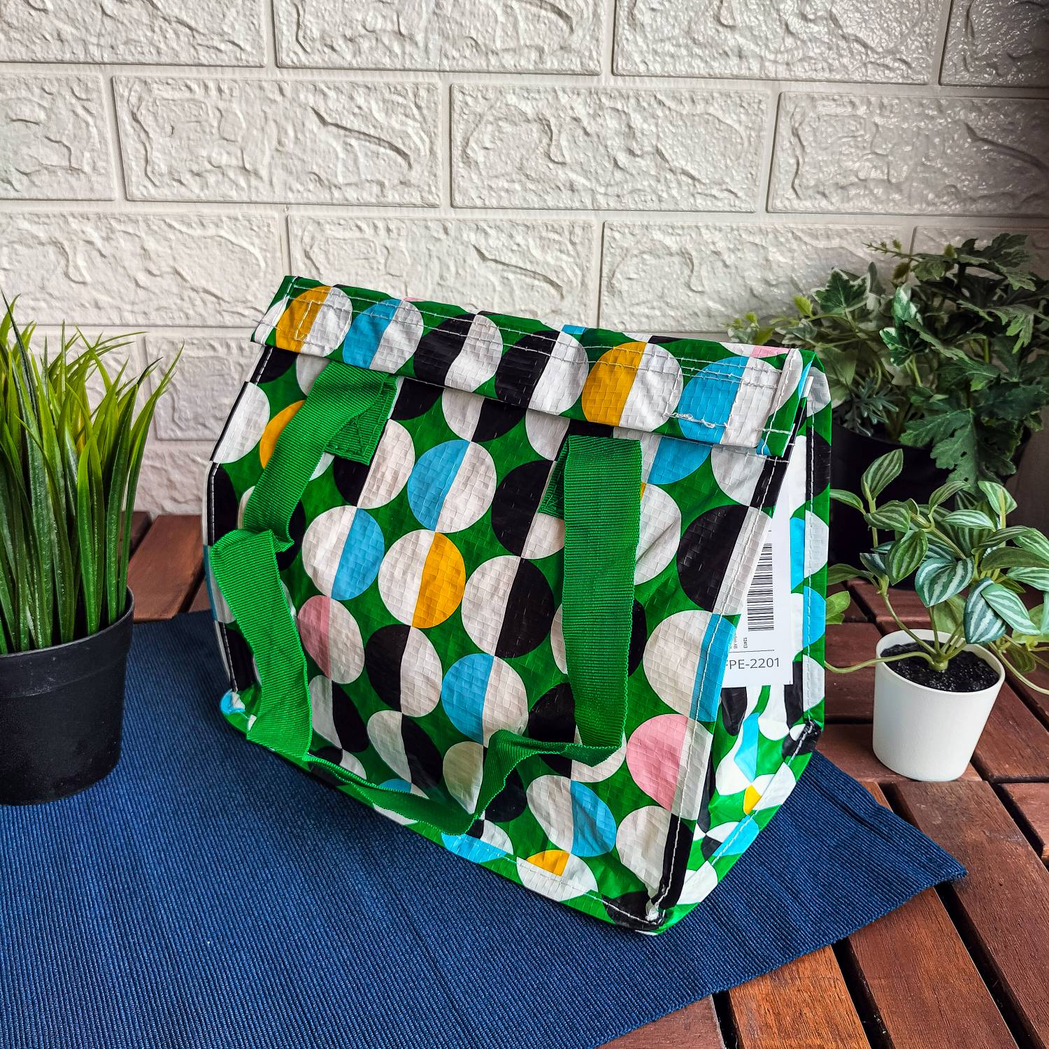FLADDRIG Lunch bag, patterned/multicolour