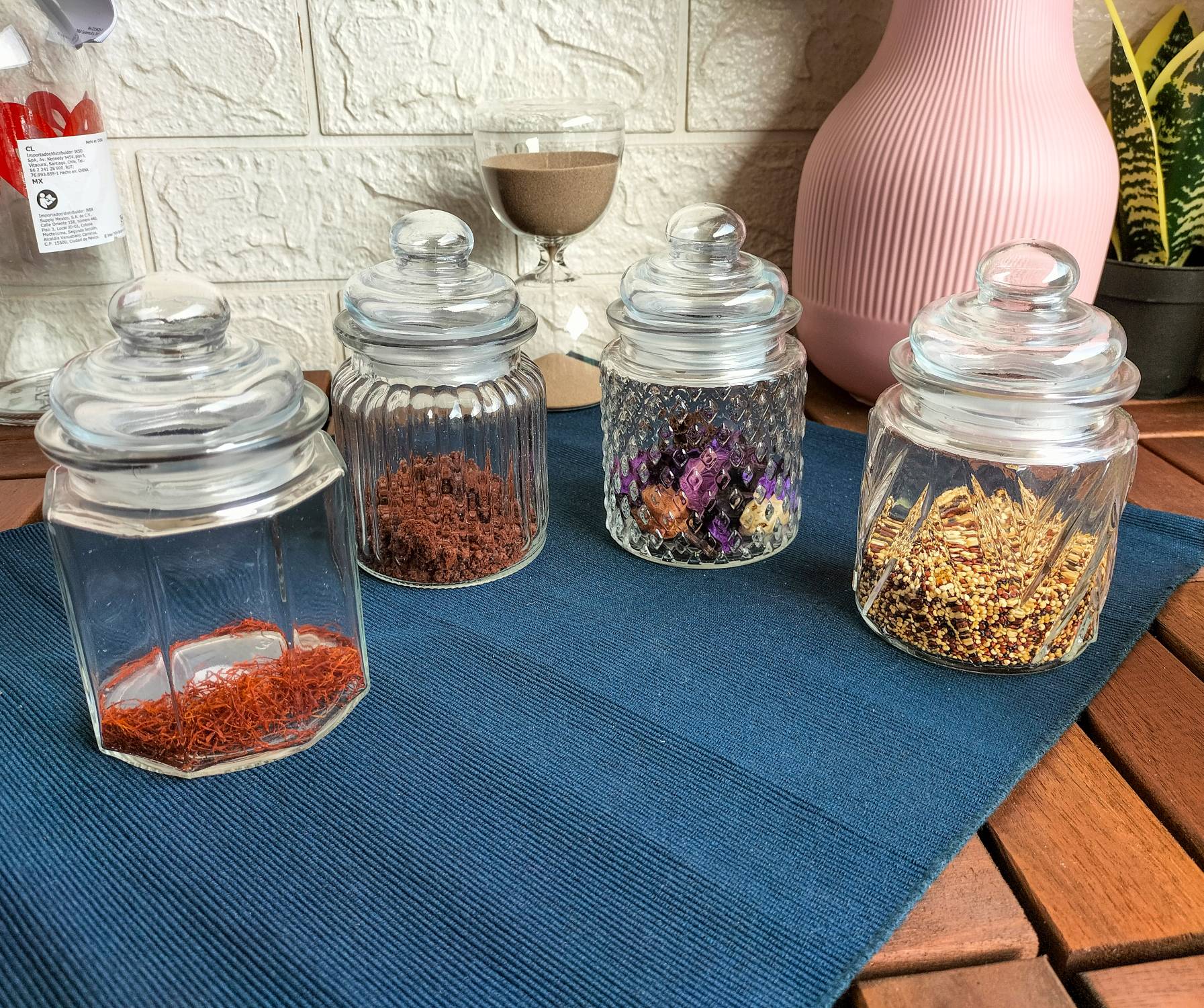 Concord 4-Piece Textured Glass Canisters - 300 ml