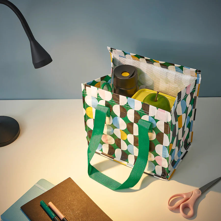 FLADDRIG Lunch bag, patterned/multicolour