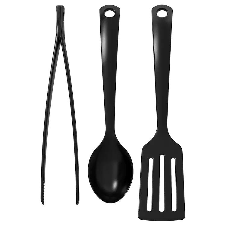 GNARP
3-piece kitchen utensil set, black