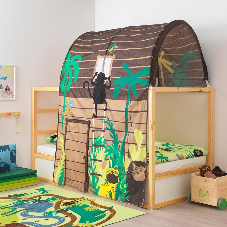 kura tent KURA Bed tent with curtain, brown – HomesopSolutions