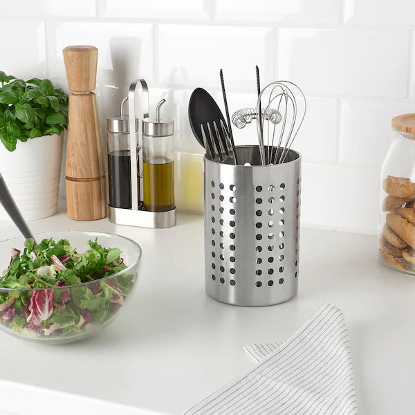 ORDNING
Kitchen utensil rack, stainless steel, 18 cm