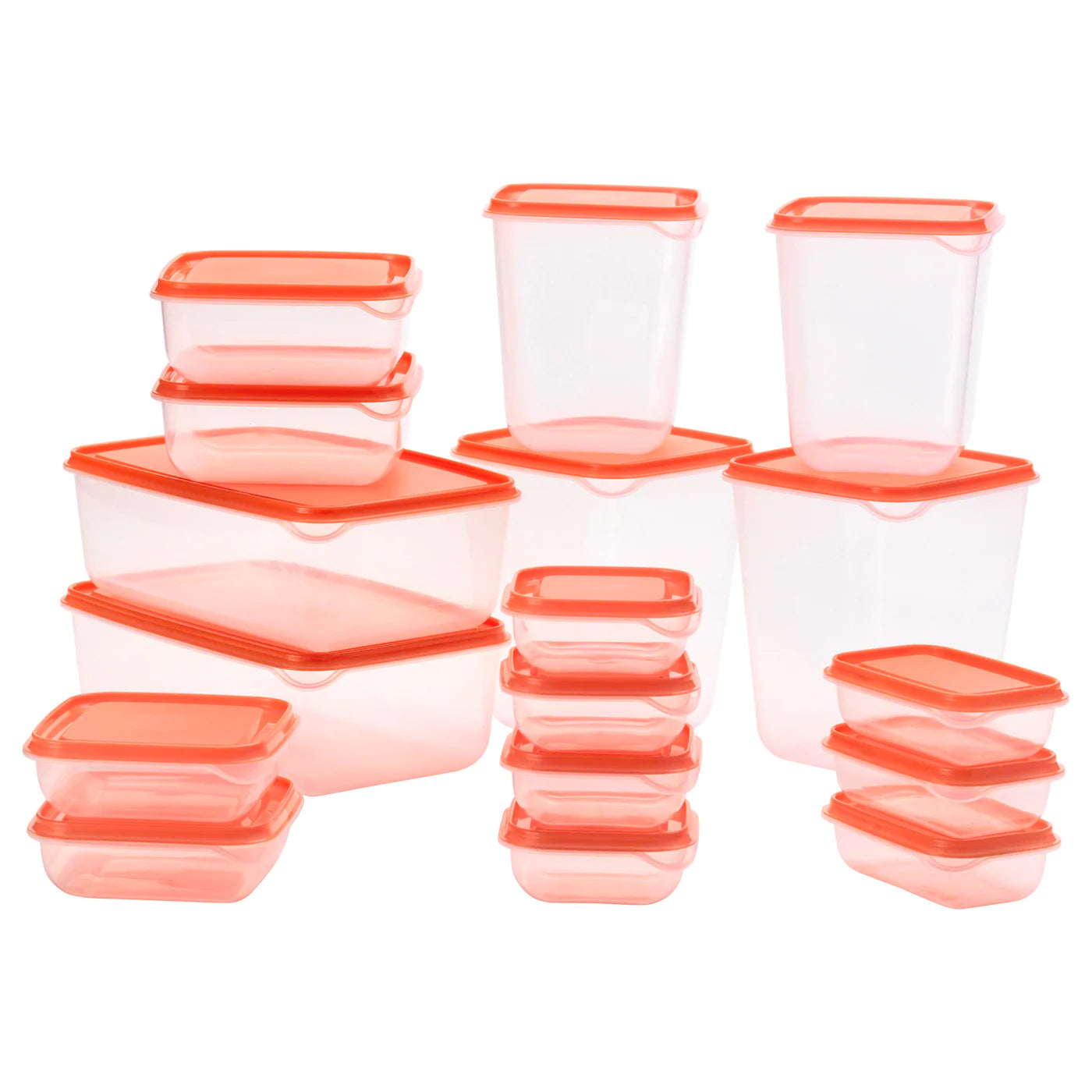 PRUTA
Food container, set of 17, transparent, green