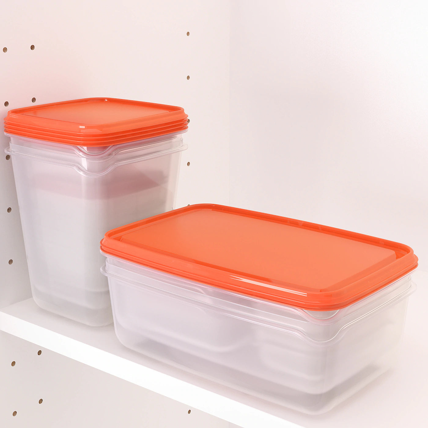 PRUTA
Food container, set of 17, transparent, green