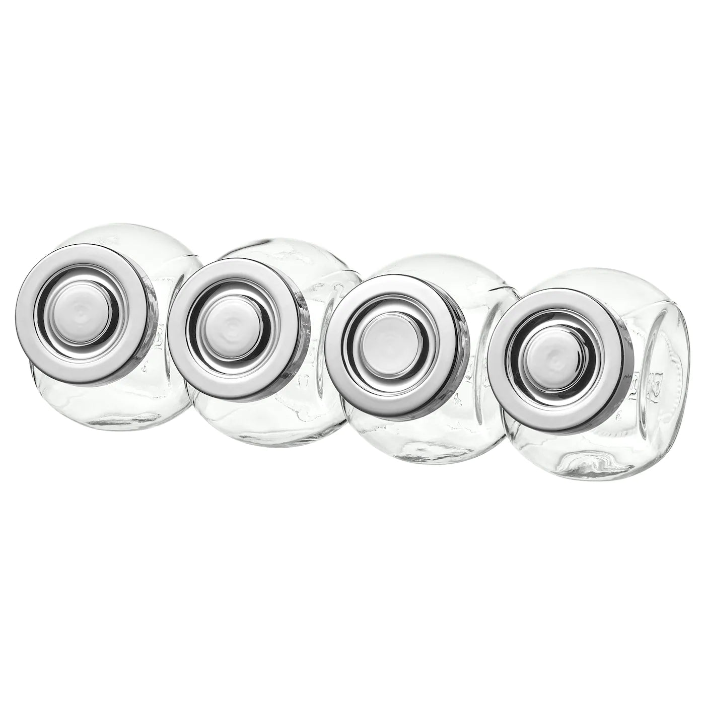 RAJTAN
Spice jar, glass, aluminium-colour, 15 cl/4 pack