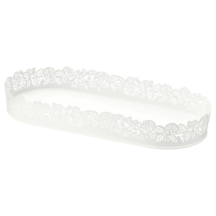 SAMVERKA
Candle dish, oval white 35x15 cm
