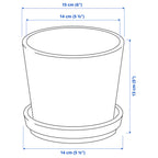 PLANT POT WITH SAUCER, 12 CM