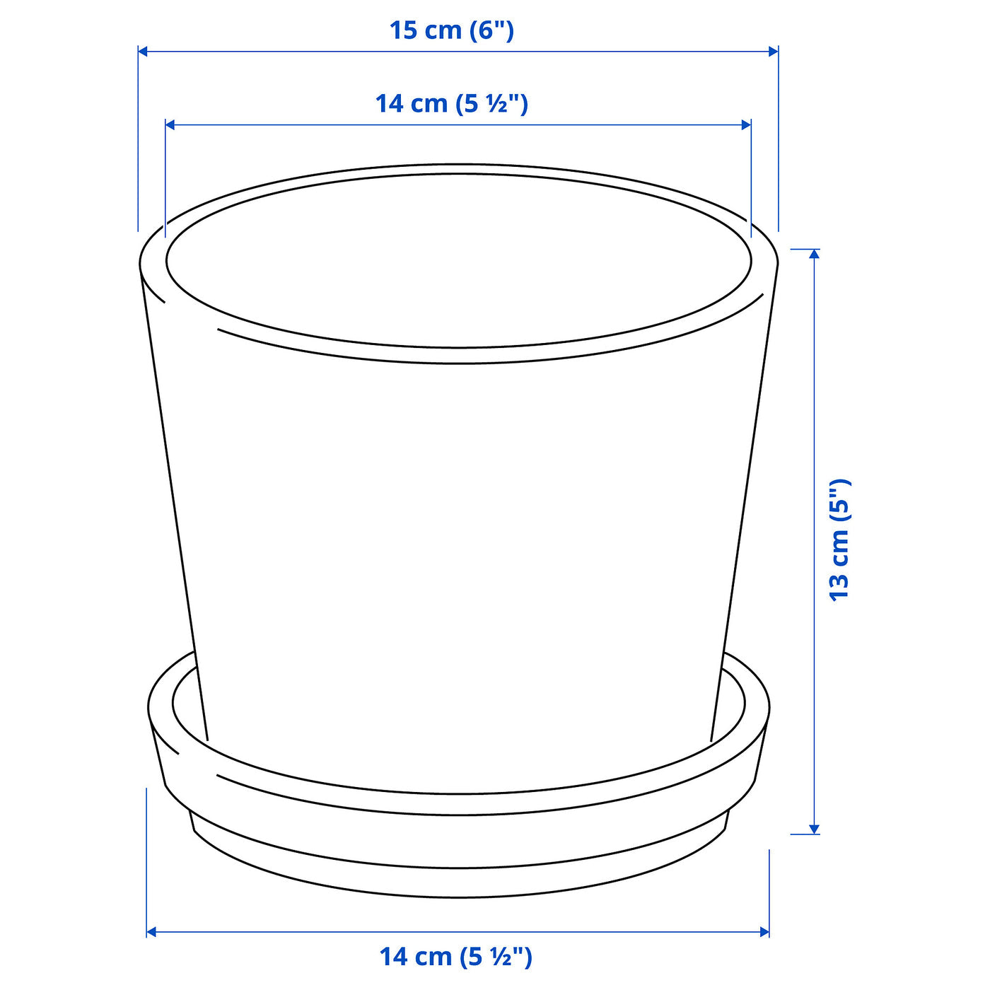 PLANT POT WITH SAUCER, 12 CM