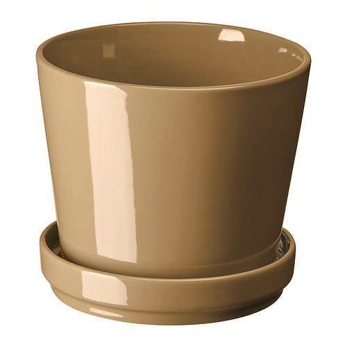 PLANT POT WITH SAUCER, 12 CM