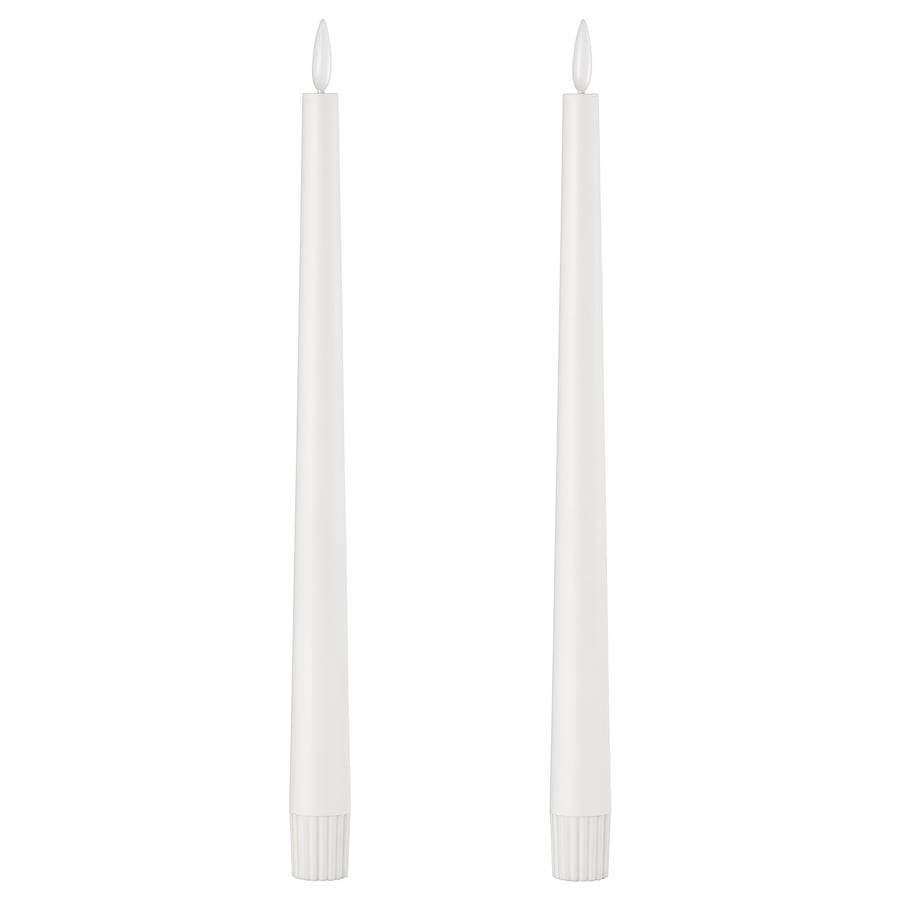 SMÅLOM
LED taper candle, battery-operated white