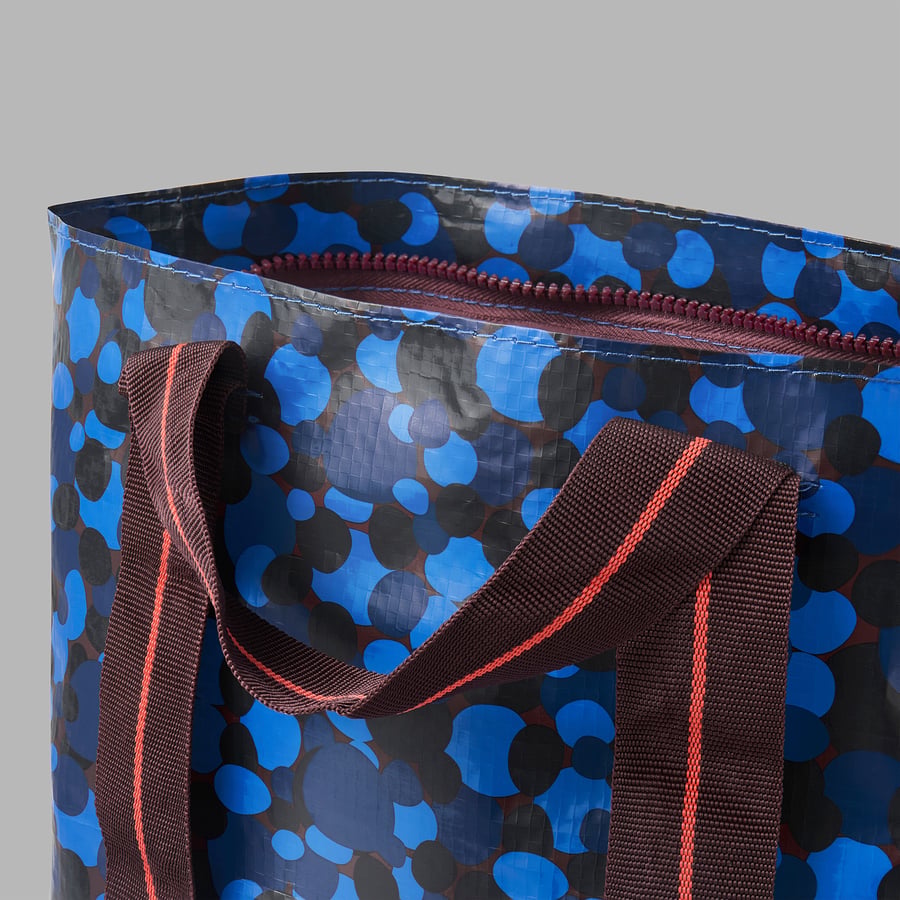 SPJUTSÖ
Carrier bag, blue patterned