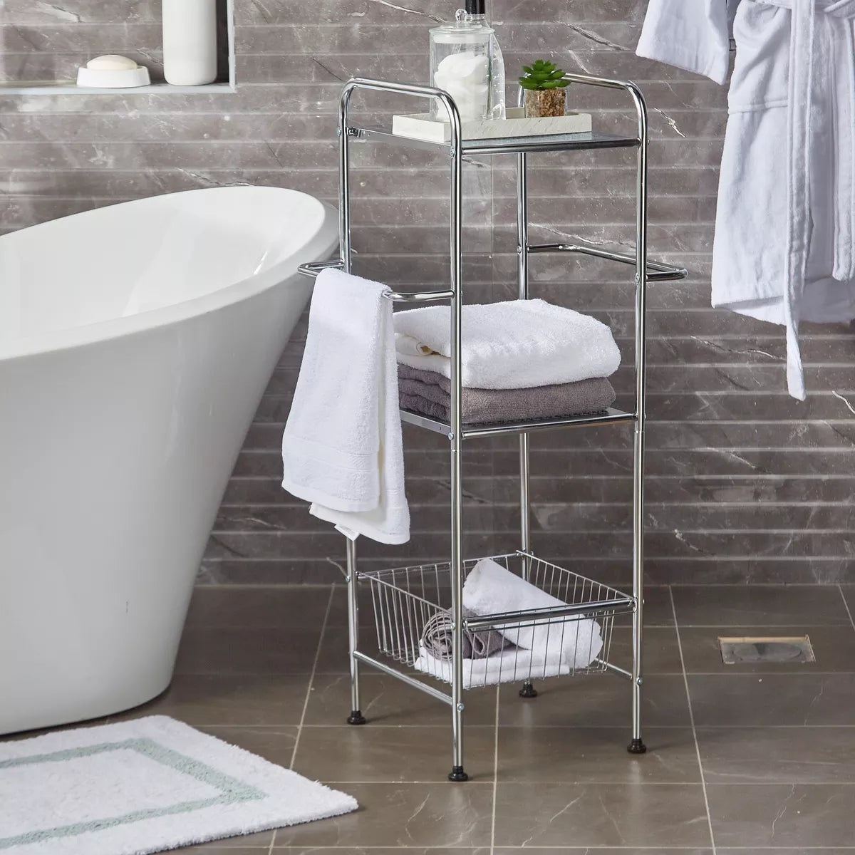 Stella 3-Tier Engraved Bathroom Storage Rack – HomesopSolutions