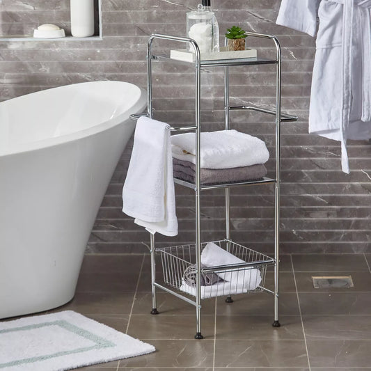 Stella 3-Tier Engraved Bathroom Storage Rack