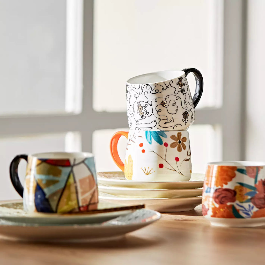 Faces Porcelain Mug - 320 ml