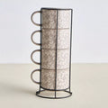 Tessa 4-Piece Ceramic Mug Set with Stand - 320 ml