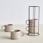 Tessa 4-Piece Ceramic Mug Set with Stand - 320 ml