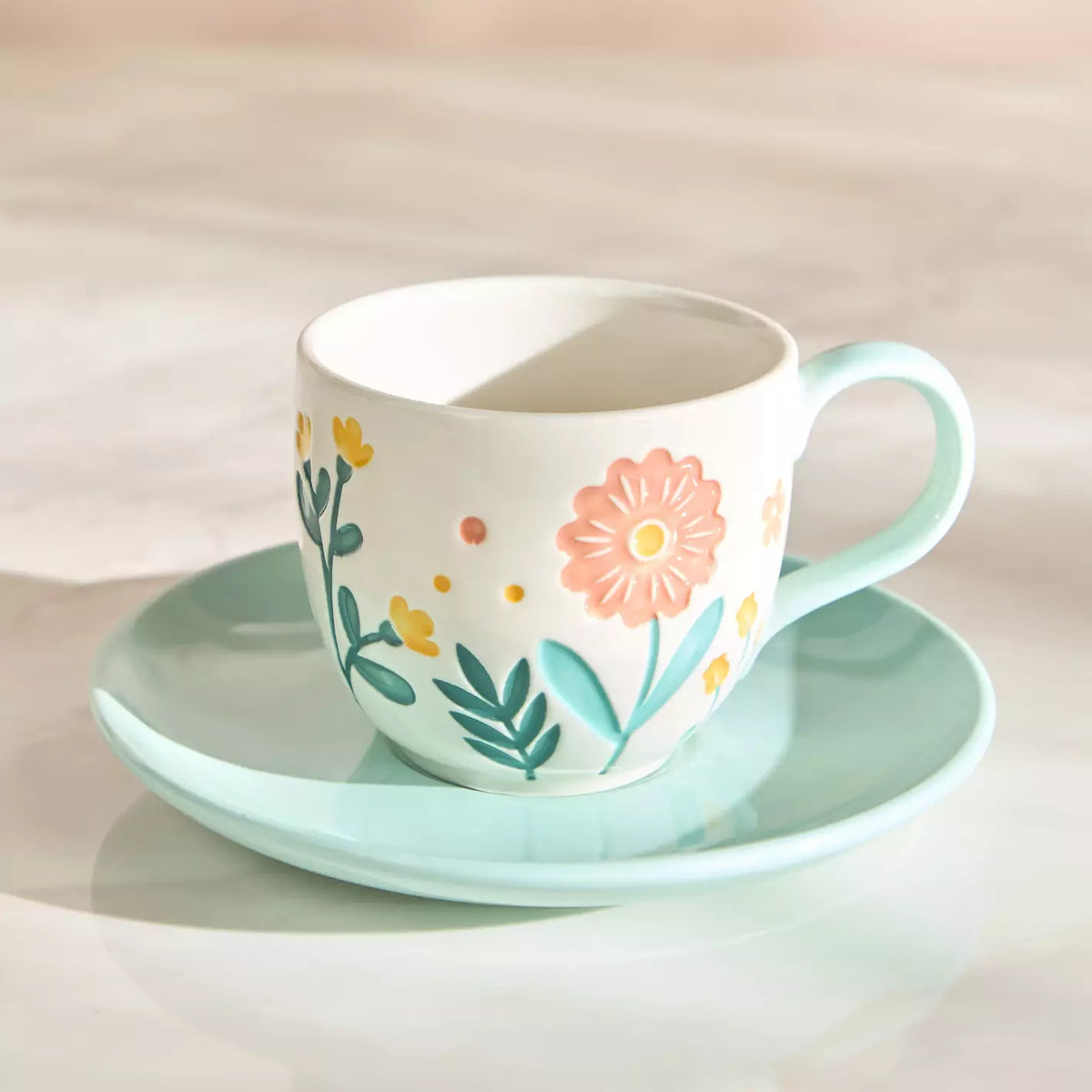 Heidi Ceramic Tea Cup and Saucer Set - 250 ml