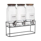 hurley 3-piece drink dispenser with metal stand 2.2l - clear