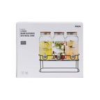hurley 3-piece drink dispenser with metal stand 2.2l - clear