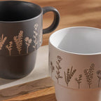 foliage 4-piece mug set 400ml - grey & white