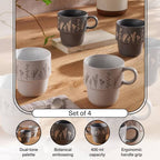 foliage 4-piece mug set 400ml - grey & white