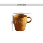 foliage 4-piece mug set 400ml -yellow ochre & white