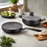 KORKMAZ MIA NERO COOKWARE SET BLACK