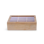 bamboo 6-division tea box natural 25x17x8cm