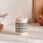 eleni ethnic canister 750ml -black & beige