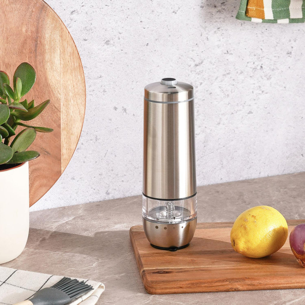 tova rechargeable automatic salt/pepper mill 6.2x6.2x18.8cm -chrome