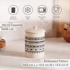 eleni ethnic canister 750ml -black & beige