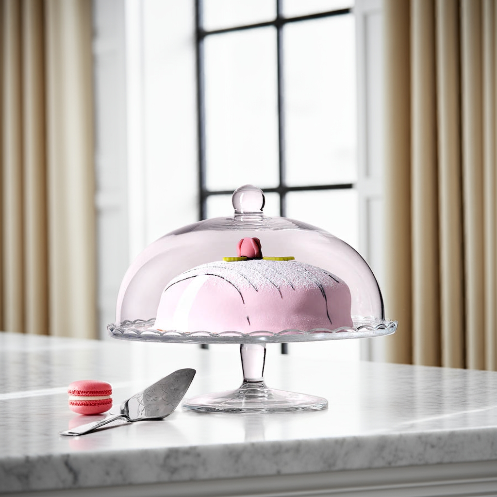 ARV BRÖLLOP Serving stand with lid, clear glass