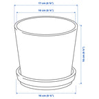 PLANT POT WITH SAUCER , 15 CM