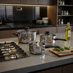 ANNONS. 

5-piece cookware set, glass, stainless steel