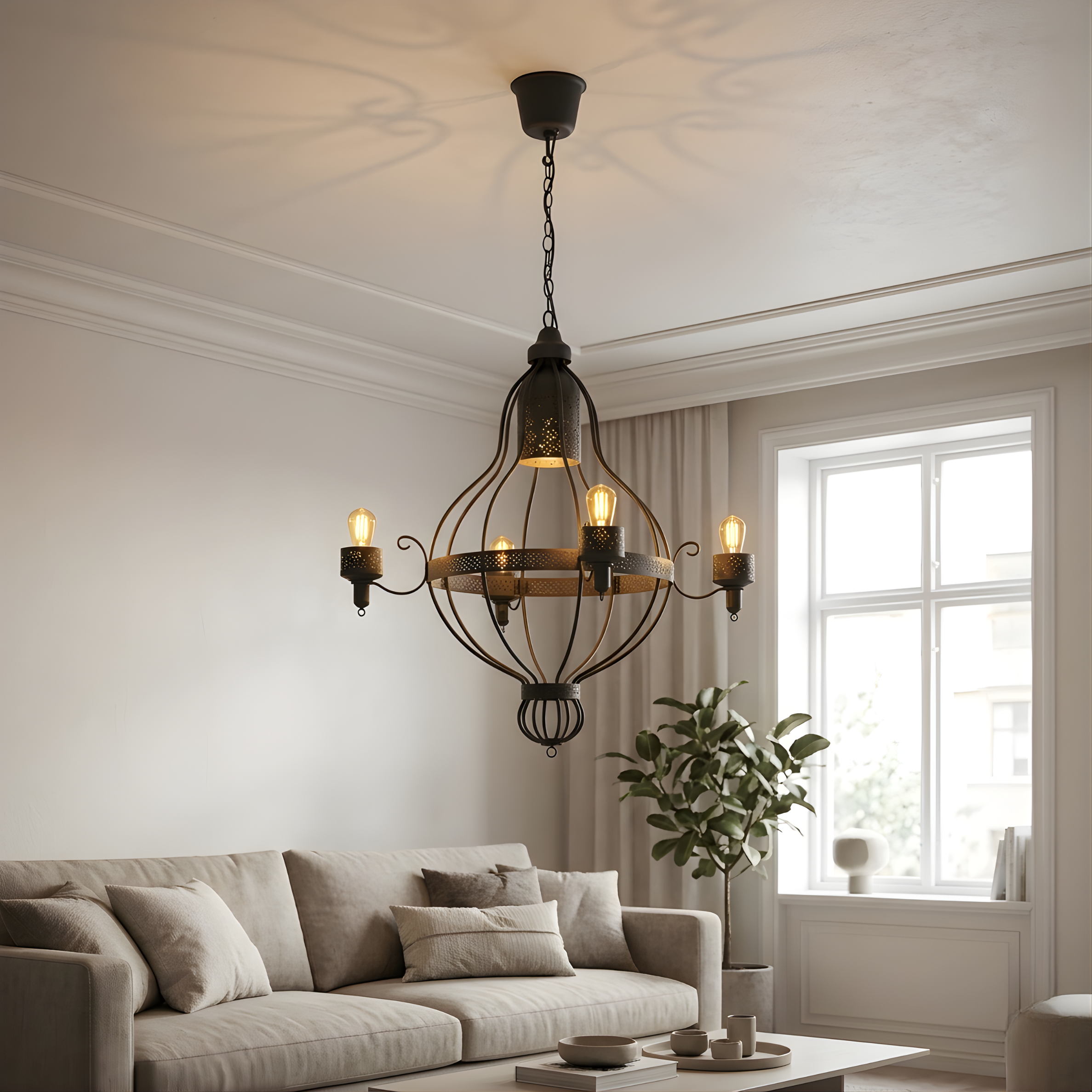 ÄPPELVIKEN Chandelier, 4-armed