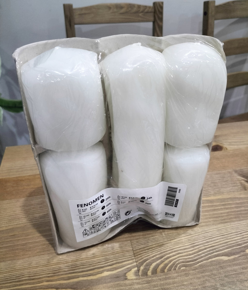 FENOMEN Unscented block candle, set of 5