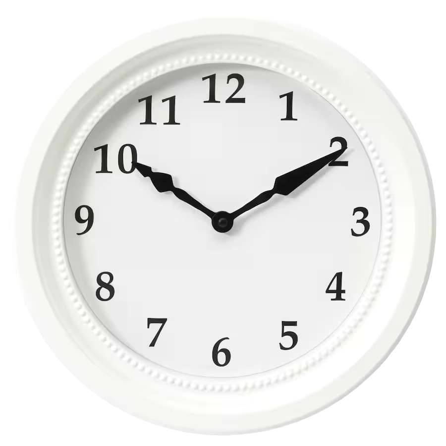 SÖNDRUM Wall clock, low-voltage/white