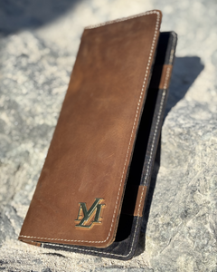 Brown Cheque book + Card combo wallet