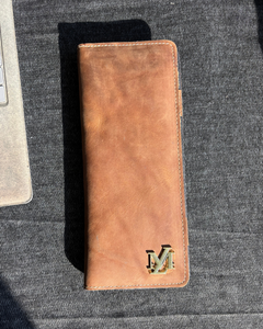 Brown Cheque book + Card combo wallet