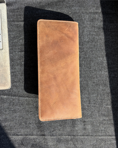 Brown Cheque book + Card combo wallet