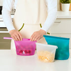 FILFISK 3-piece resealable bag set, multicolour/silicone