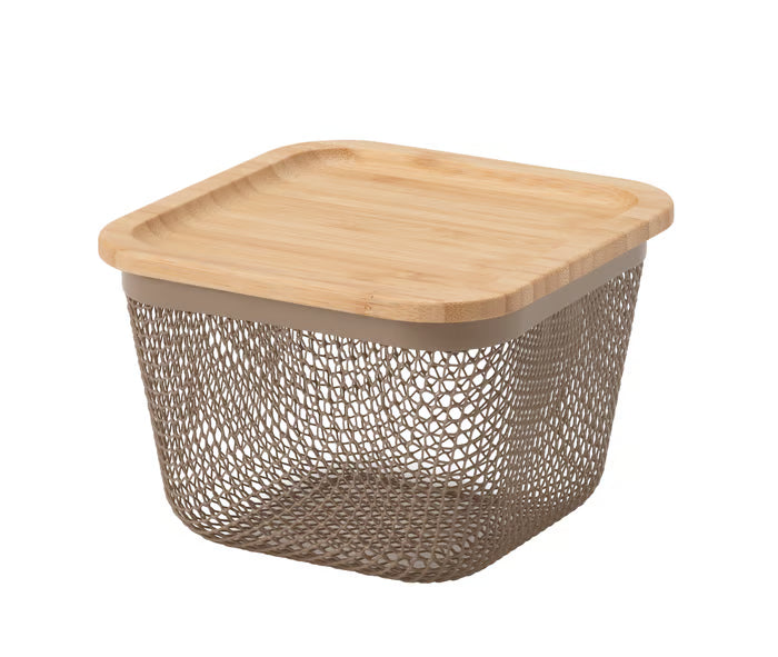 IKEA 365+ Food storage basket with lid, square metal