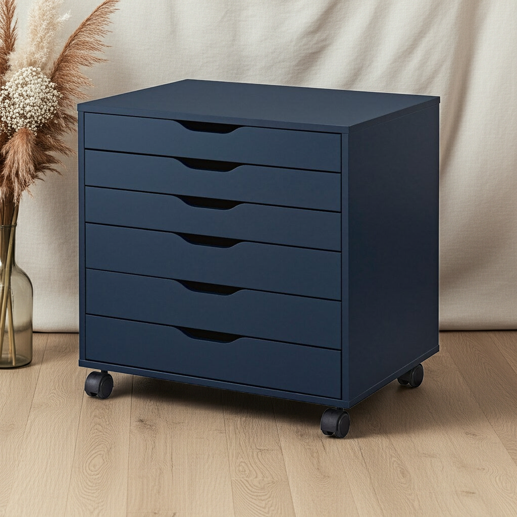 ALEX Drawer unit on castors, blue