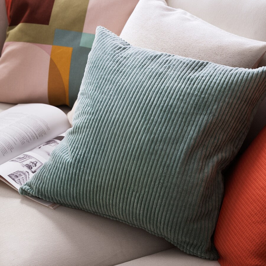 CUSHION COVER GREY-TURQUOISE