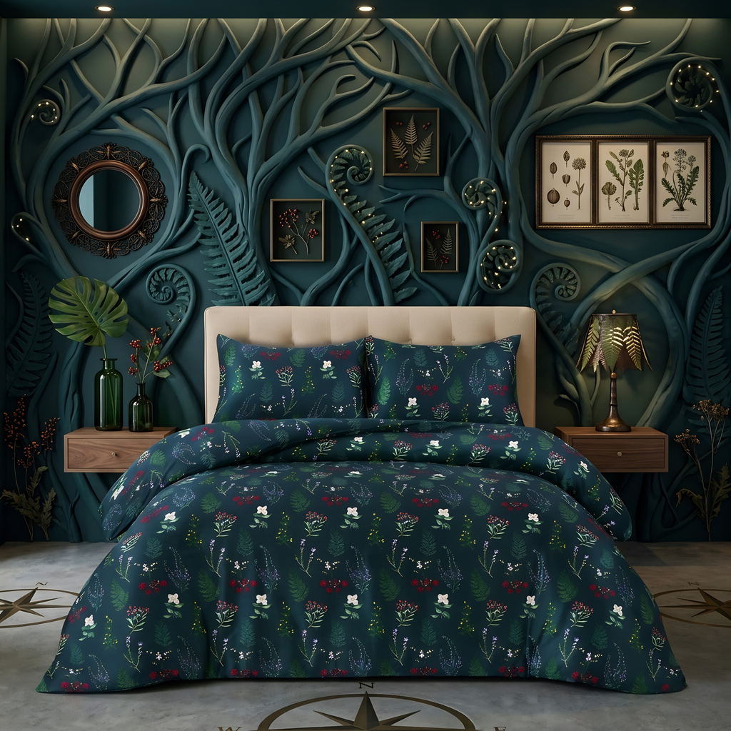 Evening Bloom- Satin Bedsheet