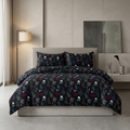 Midnight Bloom - Satin Bedsheet